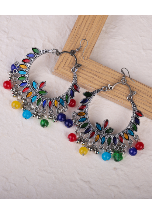 Afgani German Silver Oxidized Jhumki Earrings for Women (DESIGN 787)
