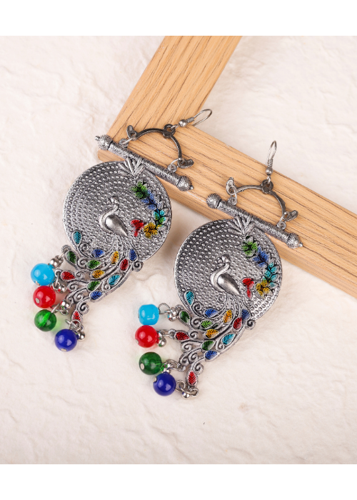 Afgani German Silver Oxidized Jhumki Earrings for Women (DESIGN 788)