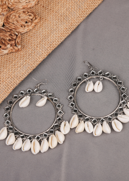Afgani German Silver Oxidized Jhumki Earrings for Women (DESIGN 795)
