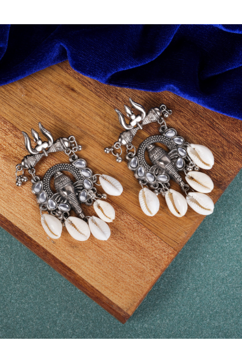 Afgani German Silver Oxidized Jhumki Earrings for Women (DESIGN 803)