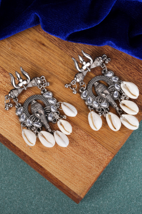Afgani German Silver Oxidized Jhumki Earrings for Women (DESIGN 803)