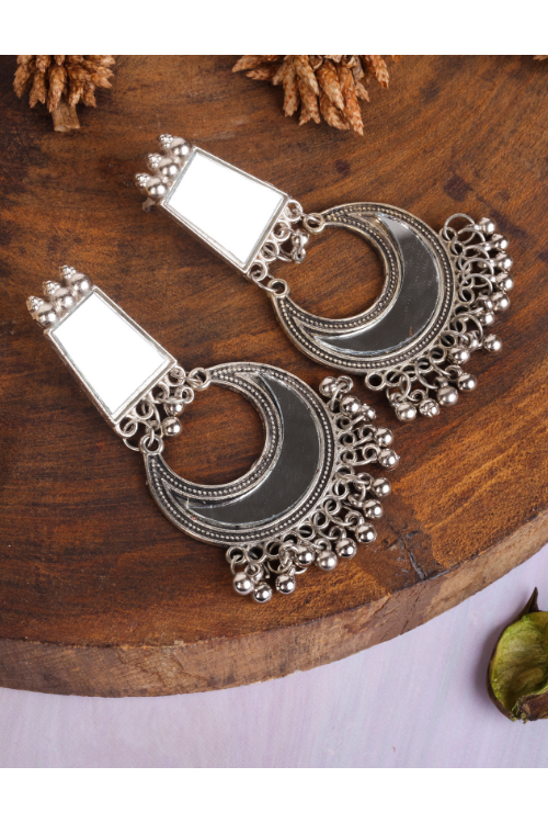 Afgani German Silver Oxidized Jhumki Earrings for Women (DESIGN 805)