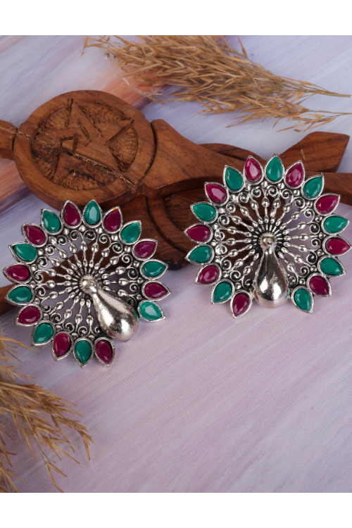 Afgani German Silver Oxidized Jhumki Earrings for Women (DESIGN 806)