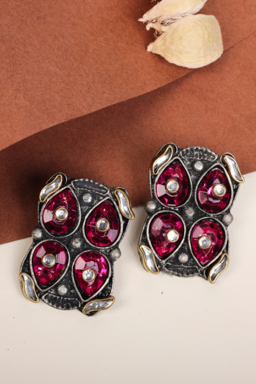 Afgani German Silver Oxidized Jhumki Earrings for Women (DESIGN 815)