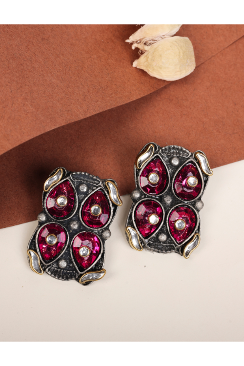 Afgani German Silver Oxidized Jhumki Earrings for Women (DESIGN 815)