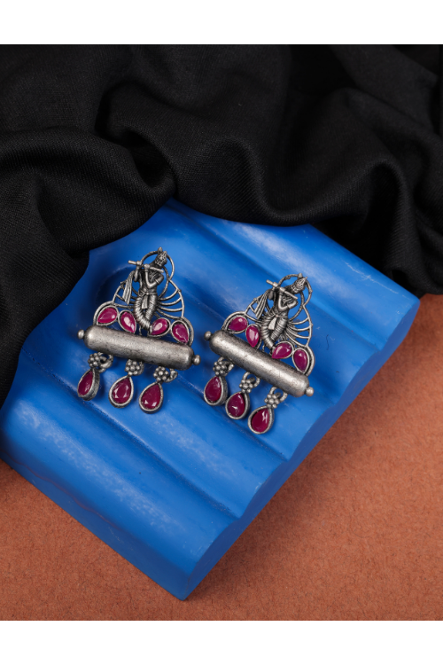 Afgani German Silver Oxidized Jhumki Earrings for Women (DESIGN 820)