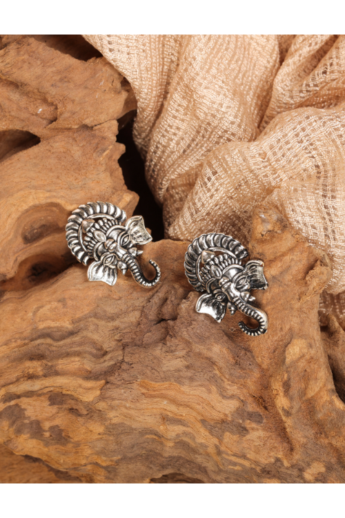Afgani German Silver Oxidized Jhumki Earrings for Women (DESIGN 824)