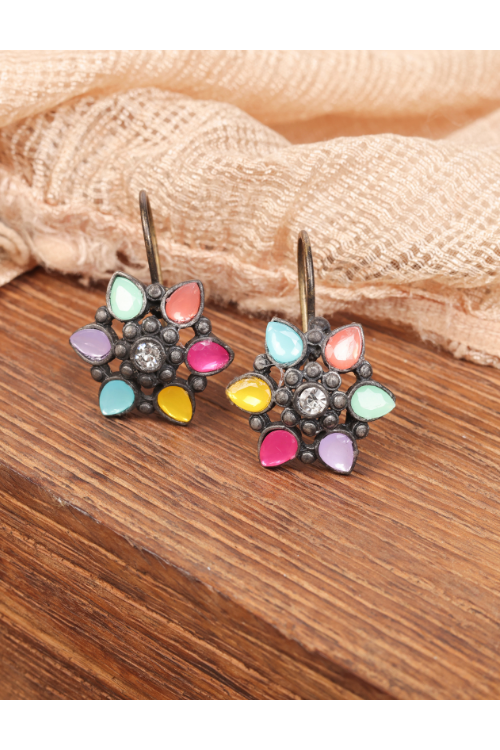 Afgani German Silver Oxidized Jhumki Earrings for Women (DESIGN 833)