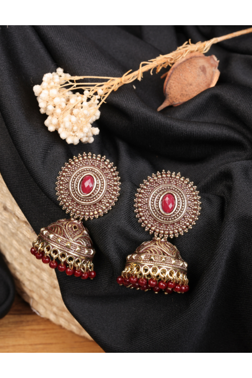 Afgani German Silver Oxidized Jhumki Earrings for Women (DESIGN 834)