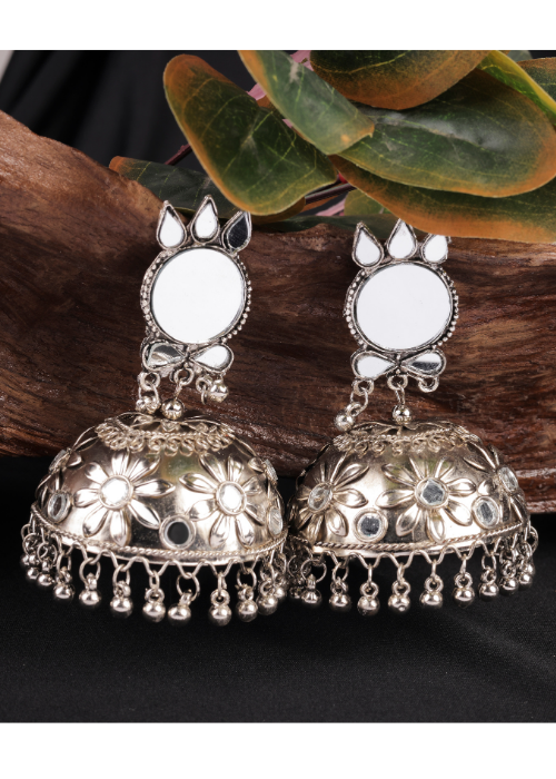 Afgani German Silver Oxidized Jhumki Earrings for Women (DESIGN 905)