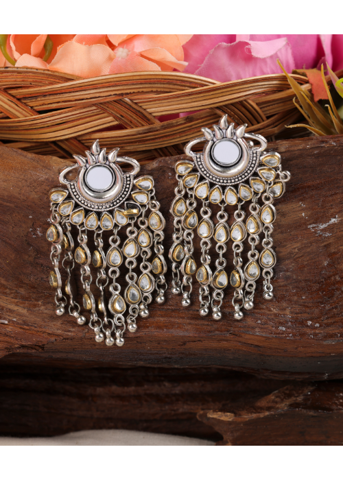 Afgani German Silver Oxidized Jhumki Earrings for Women (DESIGN 915)