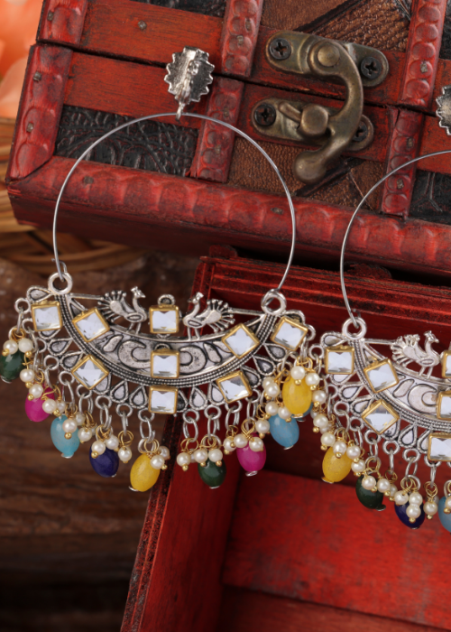 Afgani German Silver Oxidized Jhumki Earrings for Women (DESIGN 917)