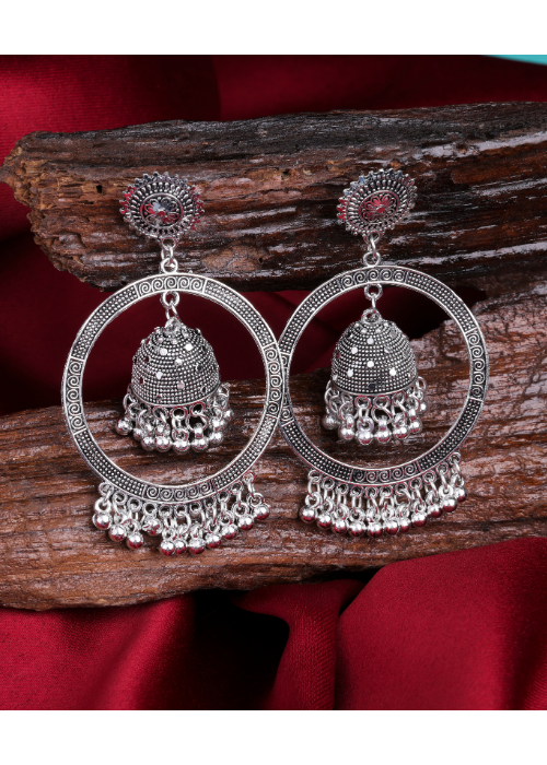 Afgani German Silver Oxidized Jhumki Earrings for Women (DESIGN 1006)