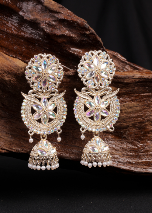 Afgani German Silver Oxidized Jhumki Earrings for Women (DESIGN 1021)