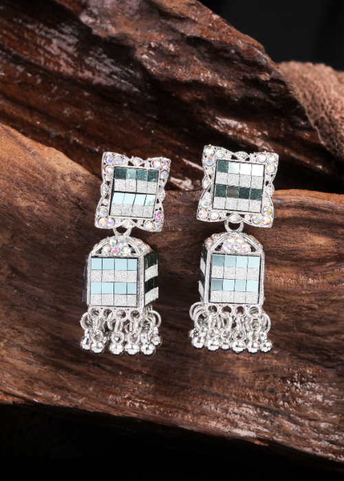 Afgani German Silver Oxidized Jhumki Earrings for Women (DESIGN 1029)