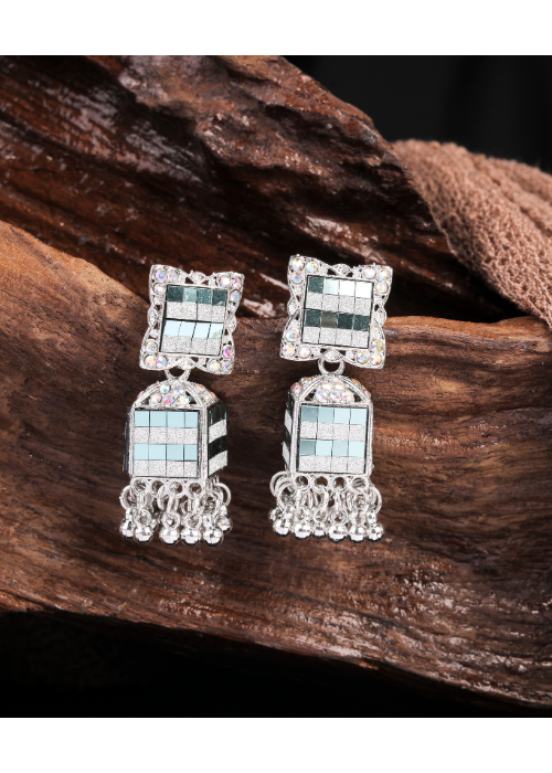 Afgani German Silver Oxidized Jhumki Earrings for Women (DESIGN 1029)