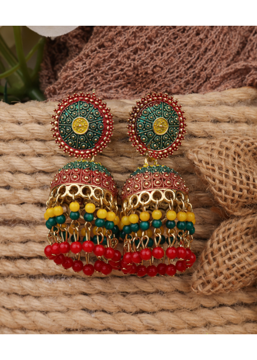 Afgani German Silver Oxidized Jhumki Earrings for Women (DESIGN 1055)