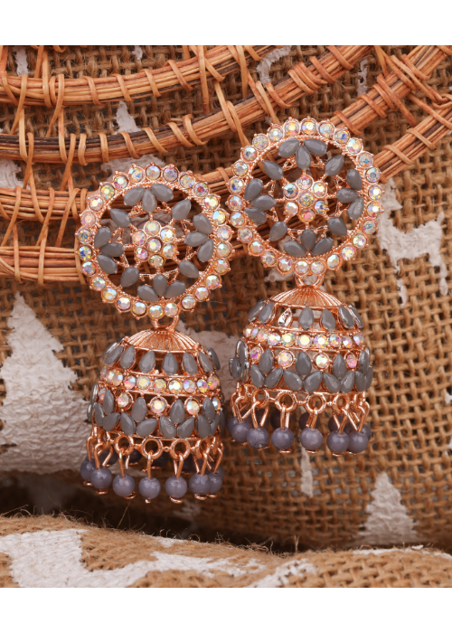 Afgani German Silver Oxidized Jhumki Earrings for Women (DESIGN 1058)