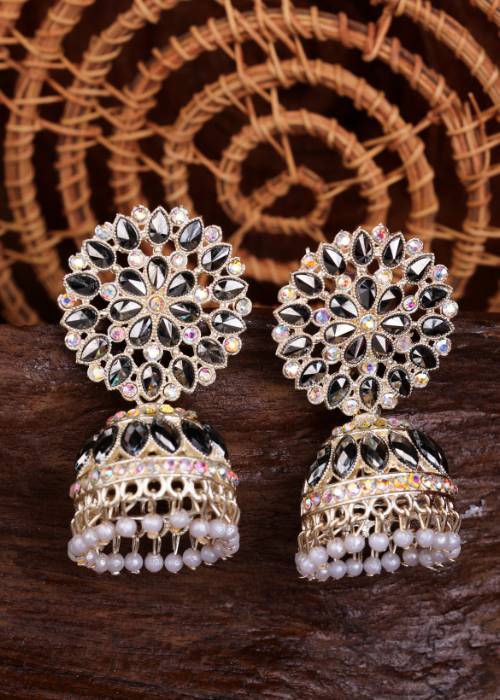 Afgani German Silver Oxidized Jhumki Earrings for Women (DESIGN 1102)