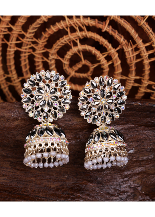 Afgani German Silver Oxidized Jhumki Earrings for Women (DESIGN 1102)