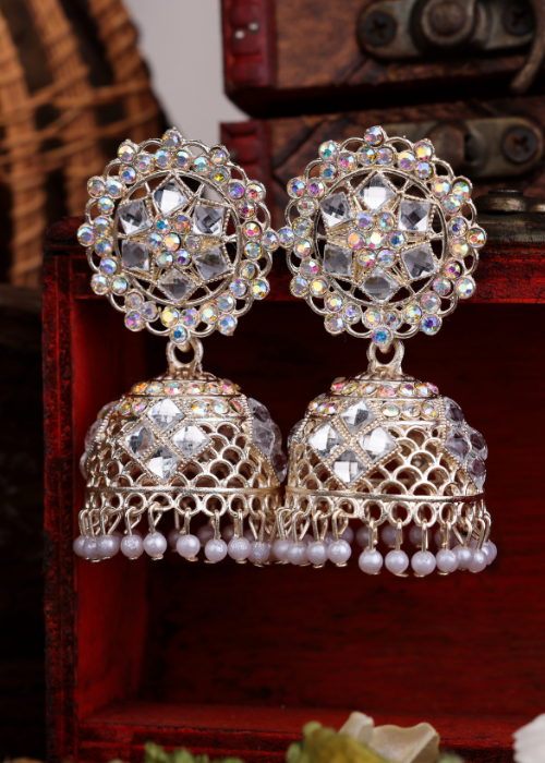 Afgani German Silver Oxidized Jhumki Earrings for Women (DESIGN 1103)