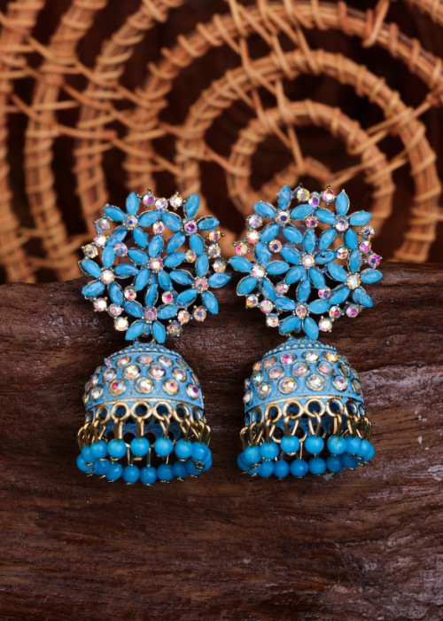 Afgani German Silver Oxidized Jhumki Earrings for Women (DESIGN 1104)