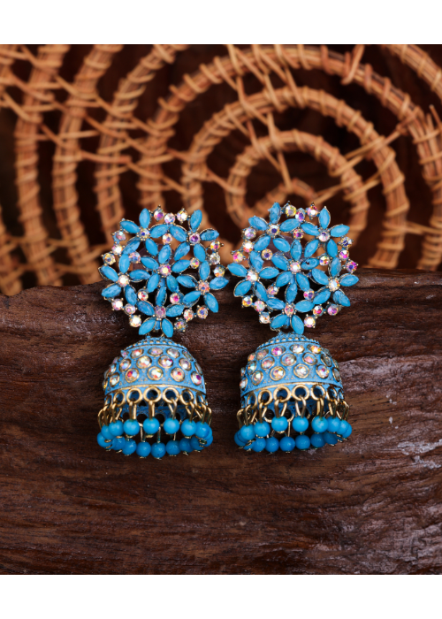 Afgani German Silver Oxidized Jhumki Earrings for Women (DESIGN 1104)