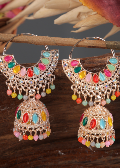 Afgani German Silver Oxidized Jhumki Earrings for Women (DESIGN 1105)