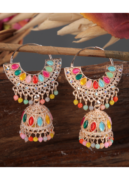 Afgani German Silver Oxidized Jhumki Earrings for Women (DESIGN 1105)