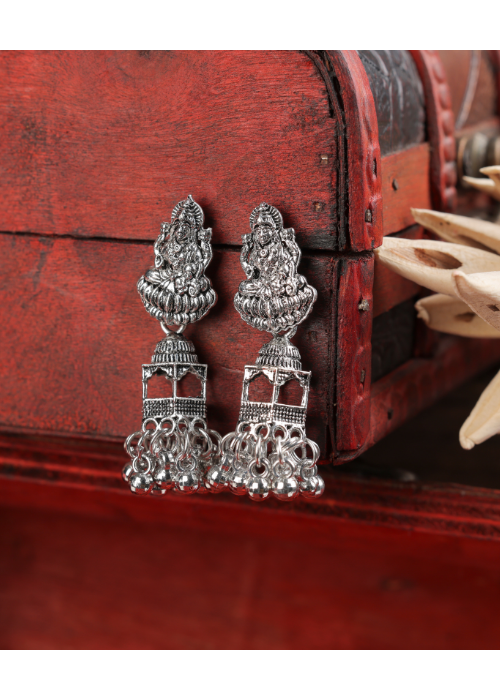 Afgani German Silver Oxidized Jhumki Earrings for Women (DESIGN 1108)