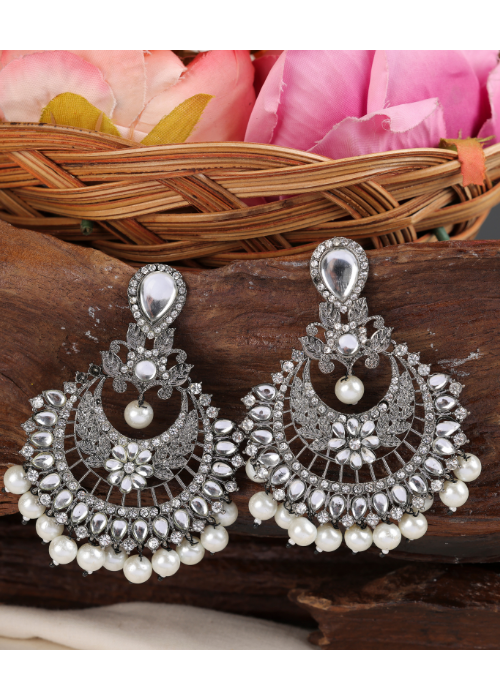 Afgani German Silver Oxidized Jhumki Earrings for Women (DESIGN 1113)