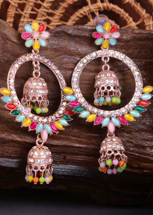 Afgani German Silver Oxidized Jhumki Earrings for Women (DESIGN 1122)