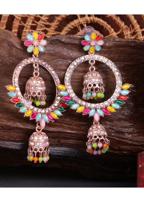 Afgani German Silver Oxidized Jhumki Earrings for Women (DESIGN 1122)