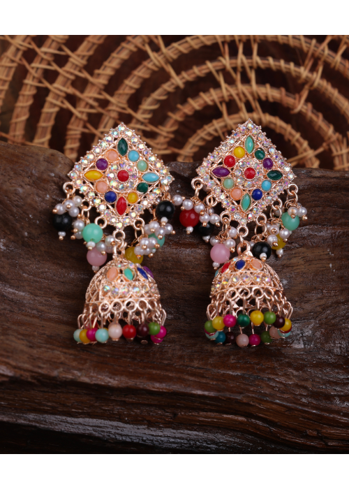 Afgani German Silver Oxidized Jhumki Earrings for Women (DESIGN 1123)