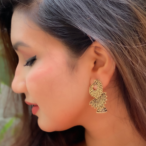 Afgani German Silver Oxidized Jhumki Earrings for Women (DESIGN 200)