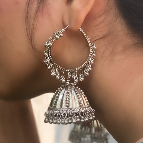 Ethnic Elegance Oxidised Jhumkas (DESIGN 229)