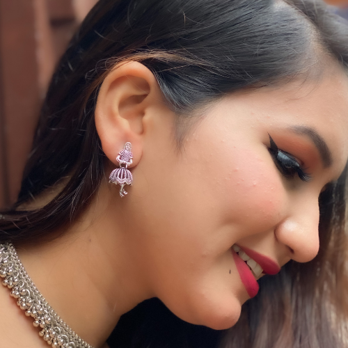 Afgani German Silver Oxidized Jhumki Earrings for Women (DESIGN 182)