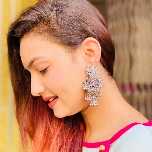 Spade Multiple Oxidised Jhumka (DESIGN 425)