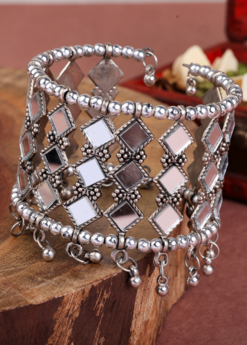 Afgani German Silver Oxidized Jhumki Earrings for Women (DESIGN 1501)