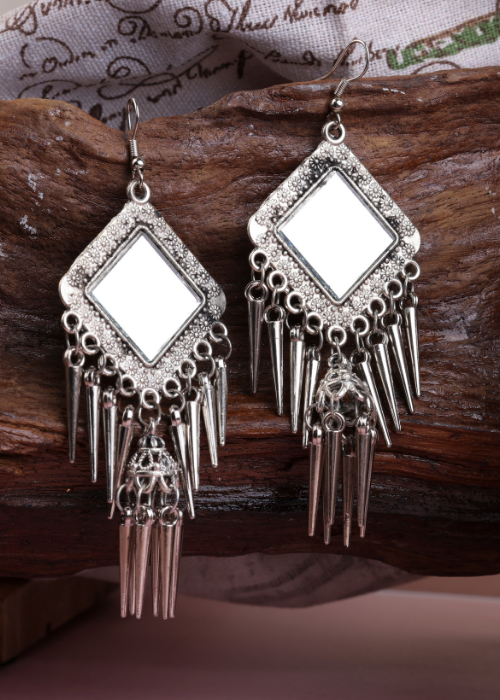 Afgani German Silver Oxidized Jhumki Earrings for Women (DESIGN 1505)