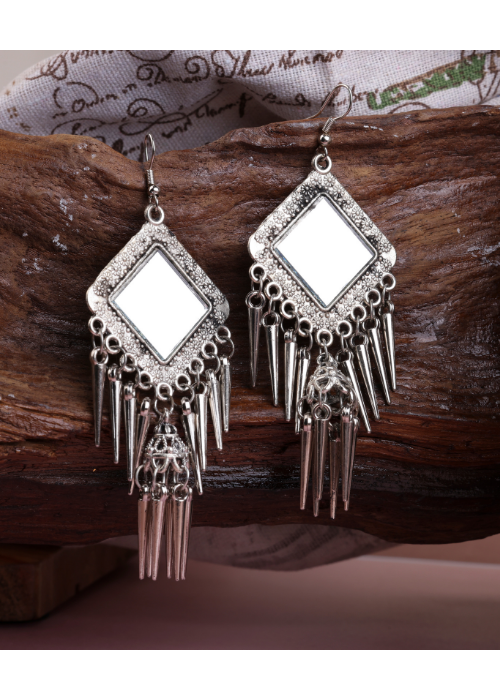 Afgani German Silver Oxidized Jhumki Earrings for Women (DESIGN 1505)
