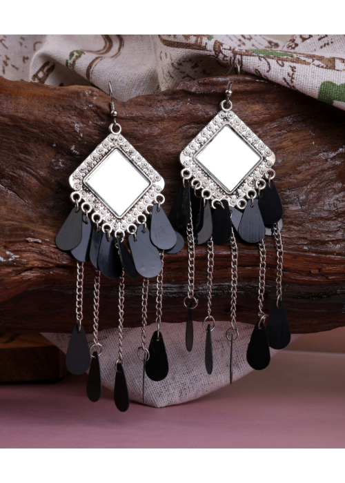 Afgani German Silver Oxidized Jhumki Earrings for Women (DESIGN 1508)