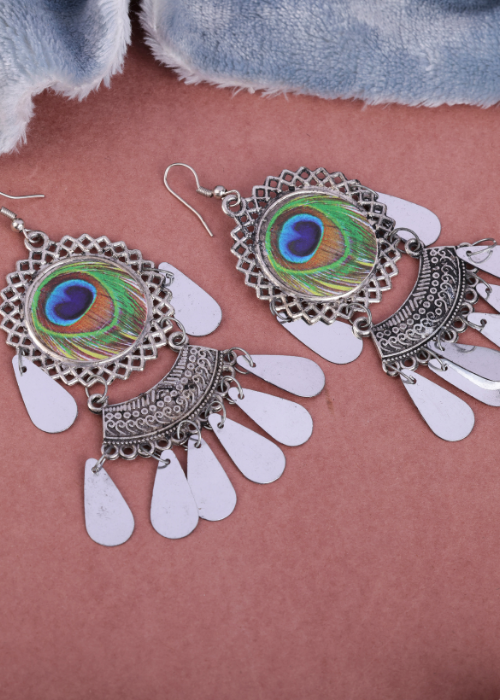 Afgani German Silver Oxidized Jhumki Earrings for Women (DESIGN 1509)