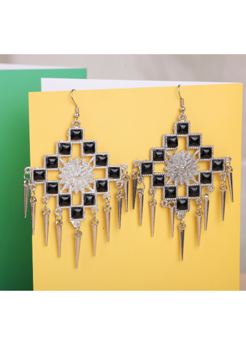 Afgani German Silver Oxidized Jhumki Earrings for Women (DESIGN 1511)