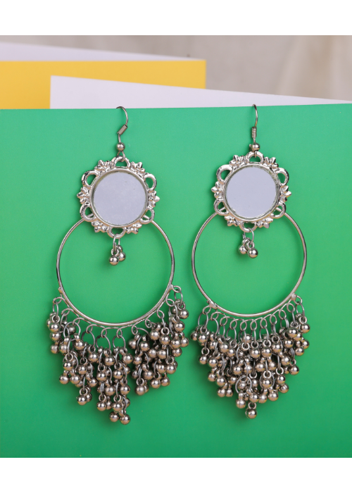 Afgani German Silver Oxidized Jhumki Earrings for Women (DESIGN 1512)