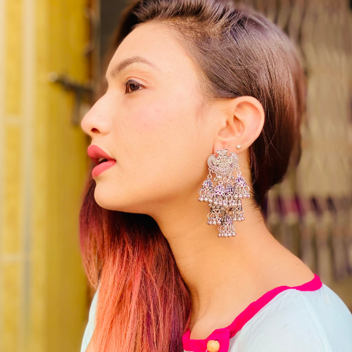 Spade Multiple Oxidised Jhumka (DESIGN 425)