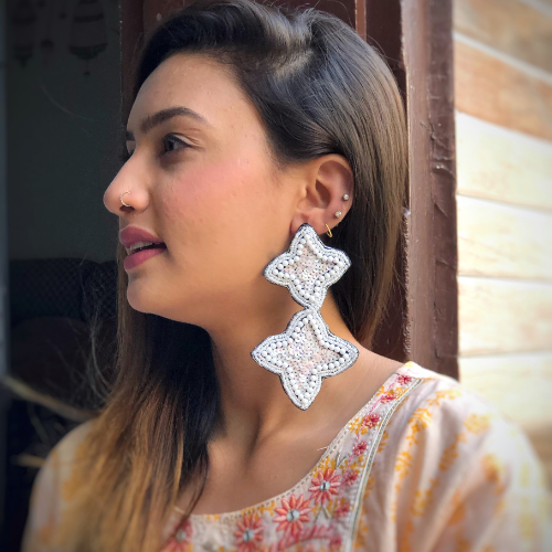 Starred Beads Oxidised Jhumki (DESIGN 418)