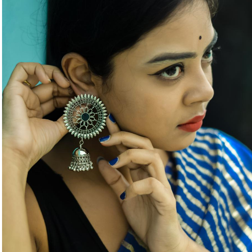 Opulent Grace Oxidised Jhumka (DESIGN 95)