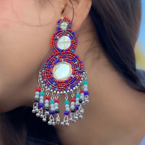 Afgani German Silver Oxidized Jhumki Earrings for Women (DESIGN 535)