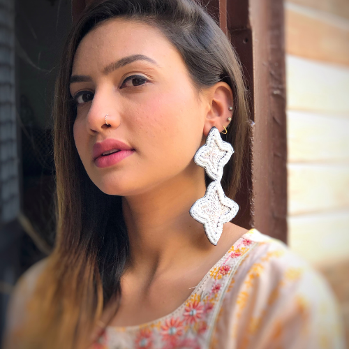 Starred Beads Oxidised Jhumki (DESIGN 418)